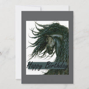 Tarjeta DreamWalker Friesian Horse Birday por Bihrle