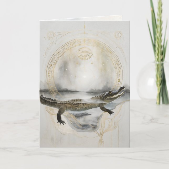 Tarjeta Dreamwoven Guardian Alligator Greeting Card (Anverso)