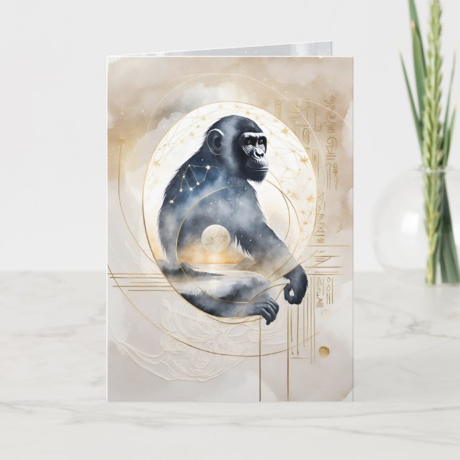 Tarjeta Dreamwoven Guardian Chimpanzee Greeting Card (Anverso)