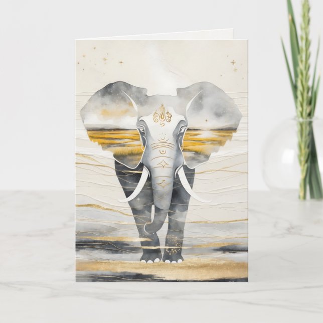 Tarjeta Dreamwoven Guardian Elephant Greeting Card (Anverso)