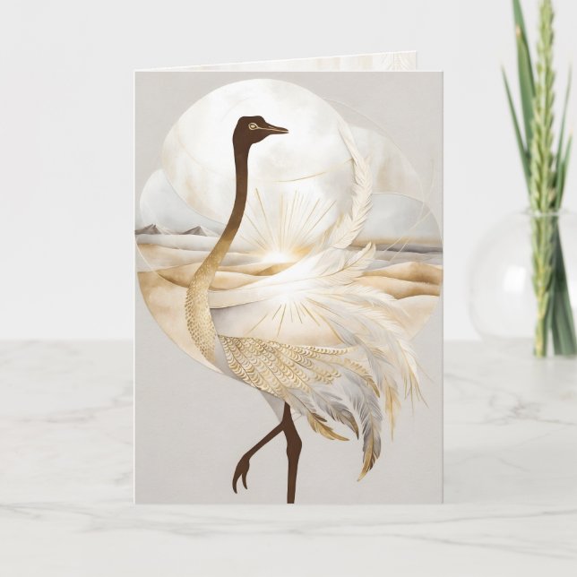 Tarjeta Dreamwoven Guardian Ostrich Greeting Card (Anverso)