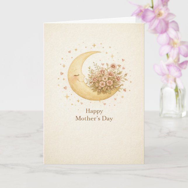 Tarjeta Dreamy Celestial Moon Mother’s Day Card (Orquídea)