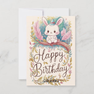 Tarjeta Dreamy Forest Bunny Digital Birday