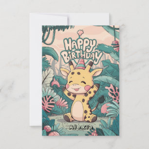 Tarjeta Dreamy Happy Giraffe Birday