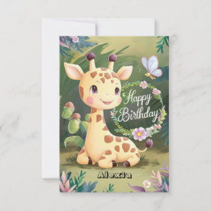 Tarjeta Dreamy Little Giraffe Birday