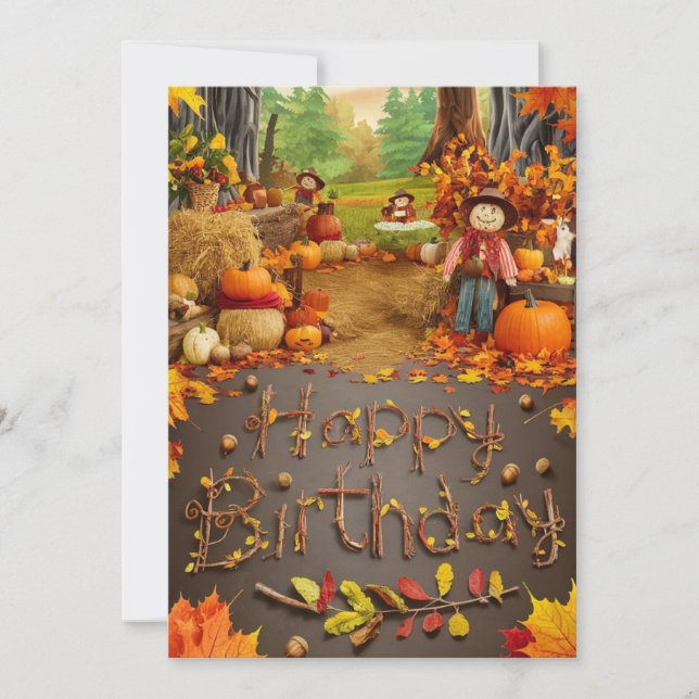 Tarjeta Dreamy Maple Leaf Otoño otoño feliz cumpleaños (Anverso)