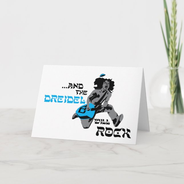 Tarjeta Dreidel Rock Chanukah (Anverso)