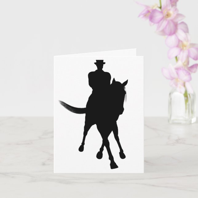 Tarjeta Dressage Horse Silhouette Blank Note Card (Orquídea)