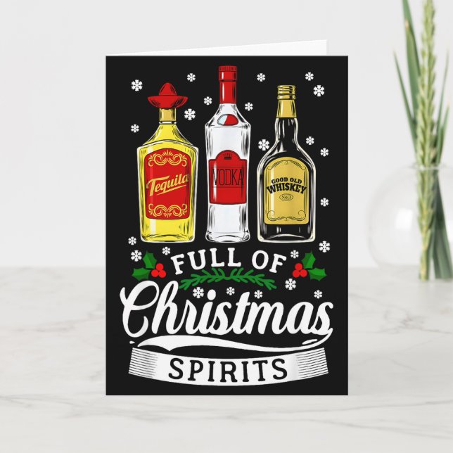 Tarjeta Drinking Alcohol Christmas Party Gift Full Of Chri (Anverso)