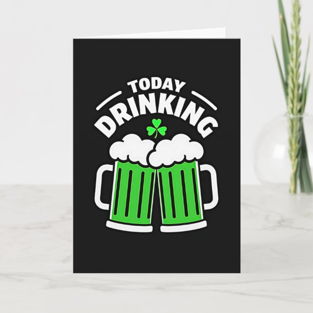Tarjeta Drinking Beer Shamrock Fun Card (Anverso)