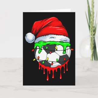 Tarjeta Drip de fútbol de Navidad para niños Drip de helad