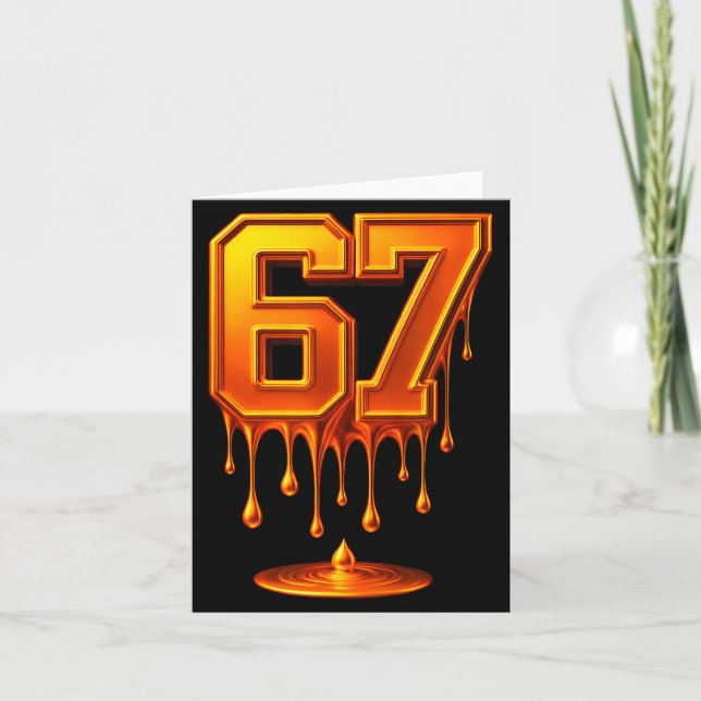 Tarjeta Dripng Gold 67 Meme Respect The Drip 67 Golden Aur (Anverso)