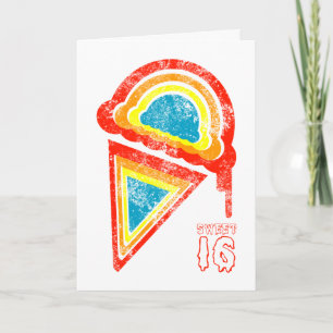 Tarjeta dripz del helado del dulce dieciséis