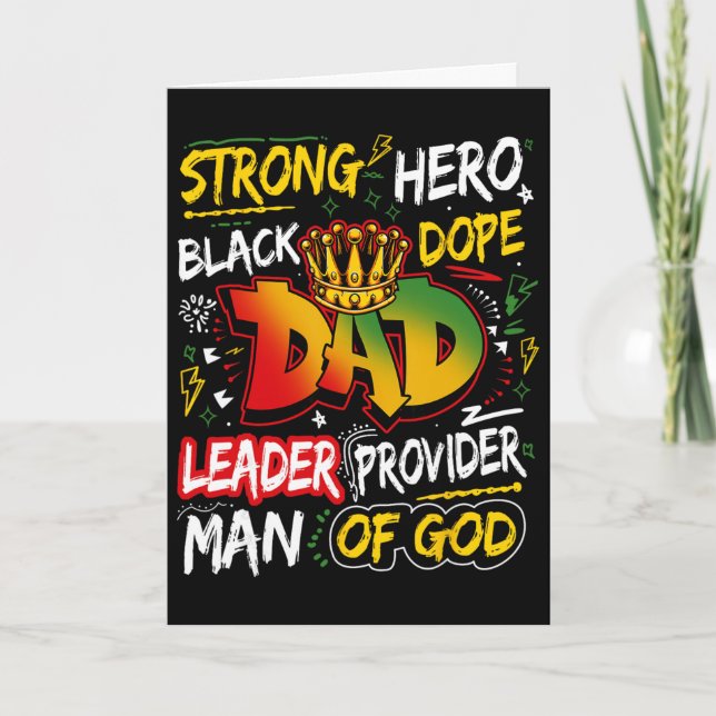 Tarjeta Drogas Padre Negro Juneteenth Día del Padre Americ (Anverso)