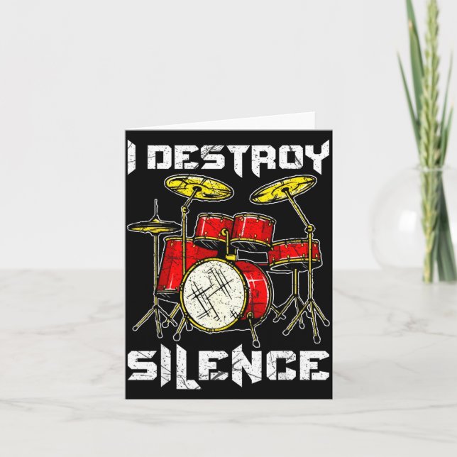 Tarjeta Drum Percussionist Drummers I Destroy Silence Drum (Anverso)