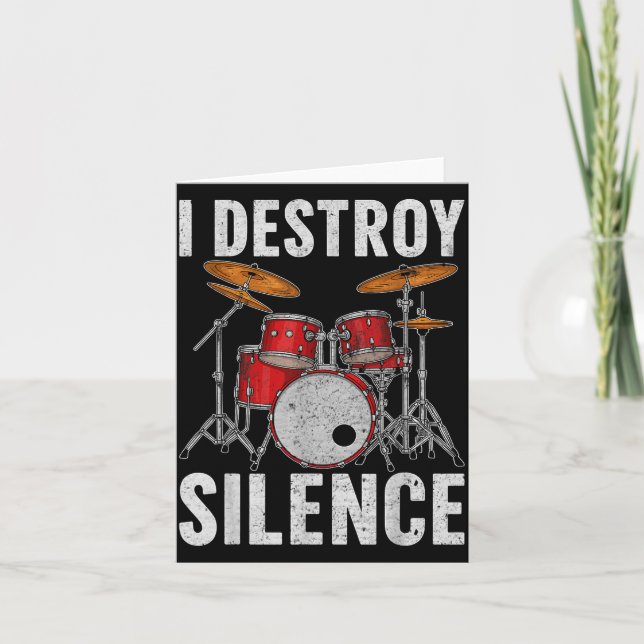 Tarjeta Drum Percussionist Drummers I Destroy Silence Drum (Anverso)