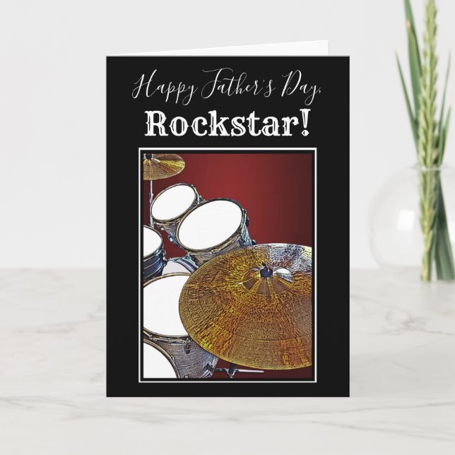 Tarjeta Drummer Fathers Day Musician Card Drumming (Anverso)