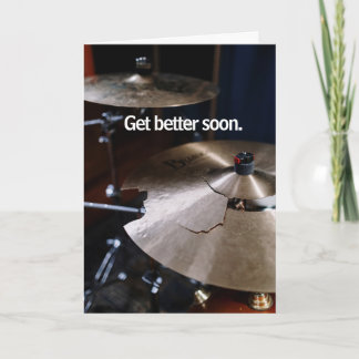 Tarjeta Drummer Hard Hitter Loud Percussion Get Well Soon