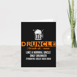 Tarjeta Druncle Funny St Patricks Day 2020 Iri-shirt 