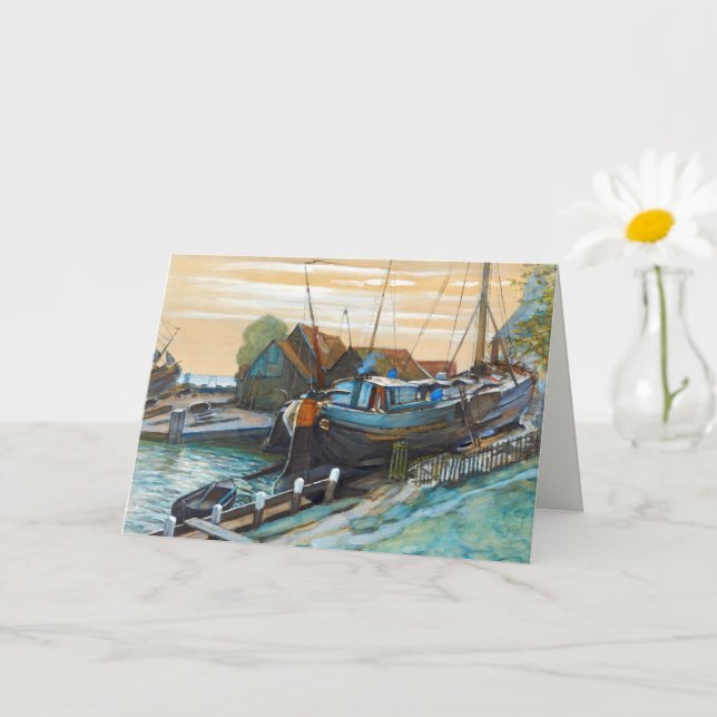 Tarjeta Drydock en la pintura de Durgerdam por Piet Mondri (Planta pequeña)