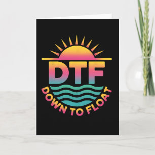 Tarjeta Dtf Bajando a Flotar Río Divertido Tubing Vacacion