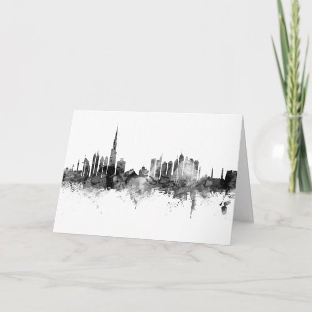Tarjeta Dubai Skyline Black White (Anverso)