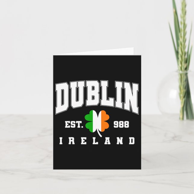 Tarjeta Dublín Irlanda Est 988 Hoja de Trébol Trébol Día d (Anverso)
