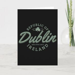 Tarjeta Dublín Irlanda Hoja de Trébol Día de San Patricio