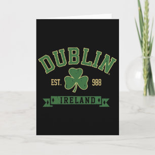 Tarjeta Dublín Irlanda Trébol Hoja de Trébol Día de San Pa