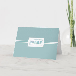 Tarjeta Ducha de bebé, bautizando a un bebé azul simple