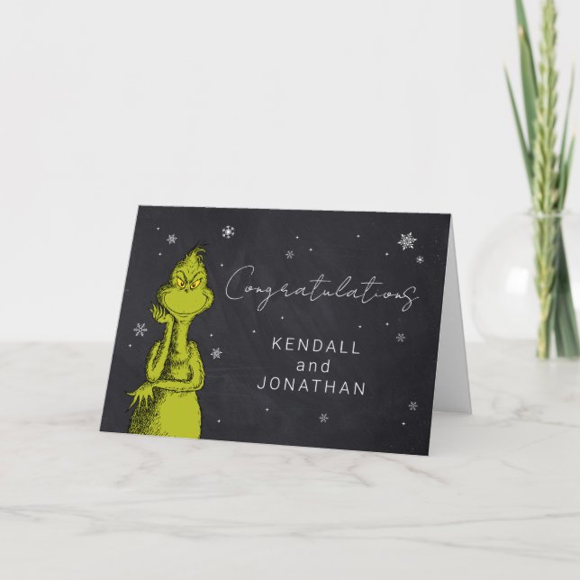 Tarjeta Ducha de bebé con pizarra del Grinch (Anverso)