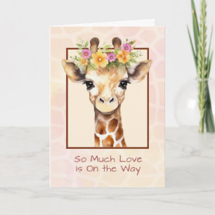 Tarjeta Ducha de Bebé Niña Dulce Safari Jungla Jirafa