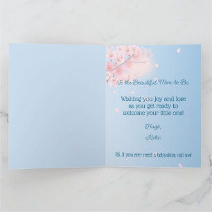 Tarjeta Ducha de Bebé Rosa Azul Verde Mamá Embarazada