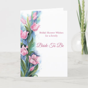 Tarjeta Ducha de novia Tulipanes rosados Floral