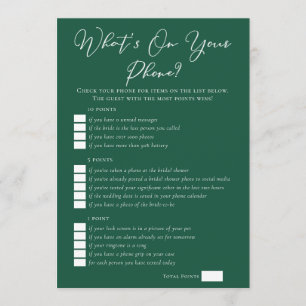 Tarjeta Ducha de Novia Verde Qué Hay en Tu Teléfono