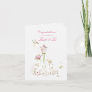 Tarjeta Ducha de Novia Vestido de Boda Felicitaciones