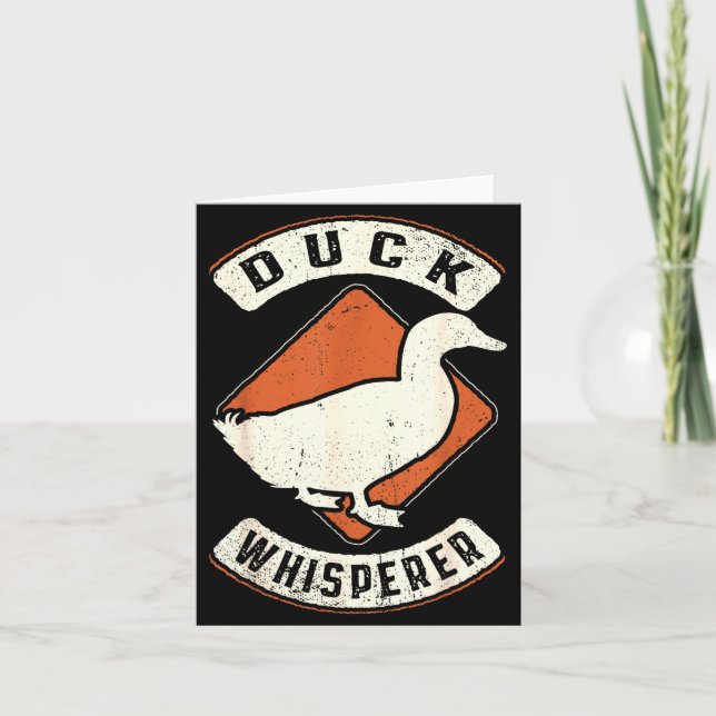 Tarjeta Duck Whisperer Vintage Clic Retro Animal Love  (Anverso)