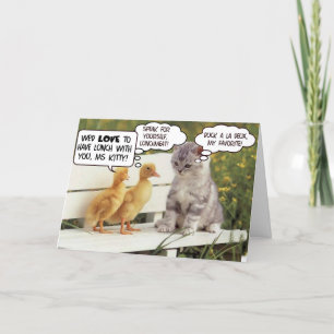 Tarjeta Ducklings y gatitos