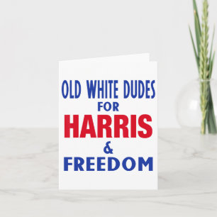 Tarjeta Dudes Blancas Para Harris Y El Presidente Del Voto