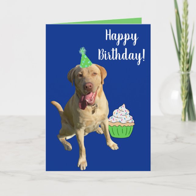 Tarjeta Dudley Labrador Birthday (Anverso)