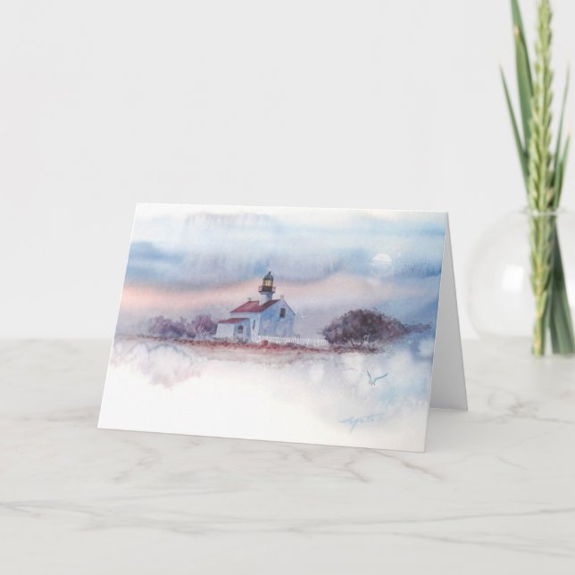 TARJETA DUELO EN EL VIEJO PT. LOMA LIGHTHOUSE, SAN DIEGO,  (Anverso)