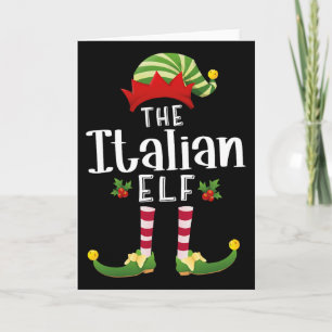 Tarjeta Duende de Navidad italiano Pijama a juego de Navid