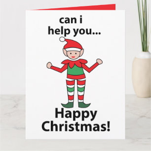 Tarjeta Duende de Navidad ¿Puedo Ayudarte Feliz Duende de