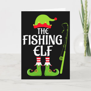 Tarjeta Duende de Pesca Grupo Familiar Partido de Navidad