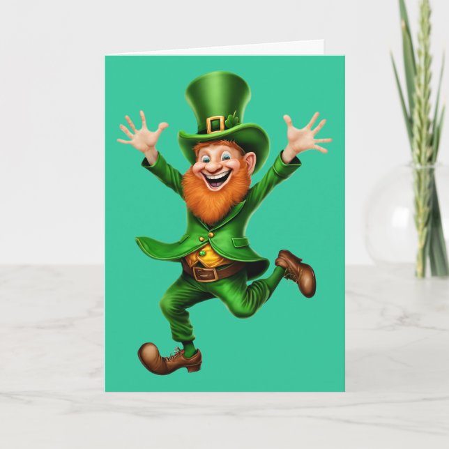 Tarjeta duende del día de san patricio (Anverso)