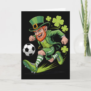 Tarjeta Duende del fútbol irlandés divertido día de San Pa