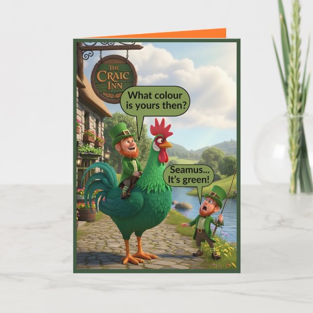 Tarjeta Duende divertido del Día de San Patricio (Anverso)