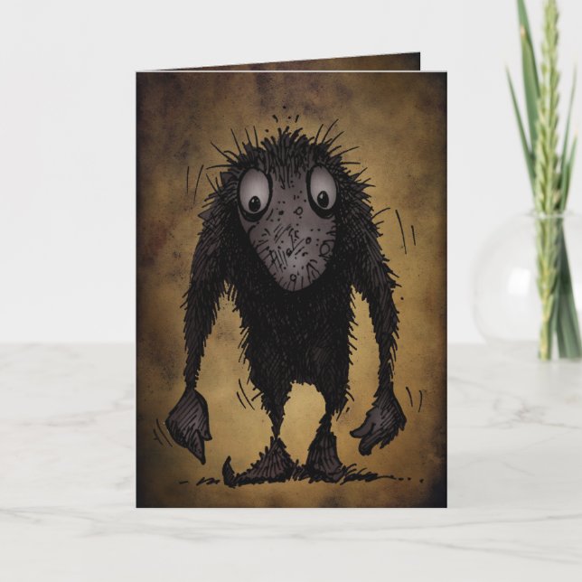 Tarjeta Duende divertido del monstruo (Anverso)