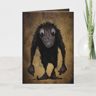 Tarjeta Duende divertido del monstruo
