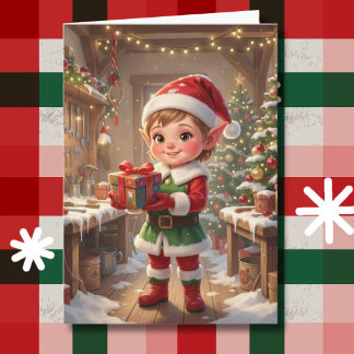 Tarjeta Duende en el taller de Santa | Navidad personaliza